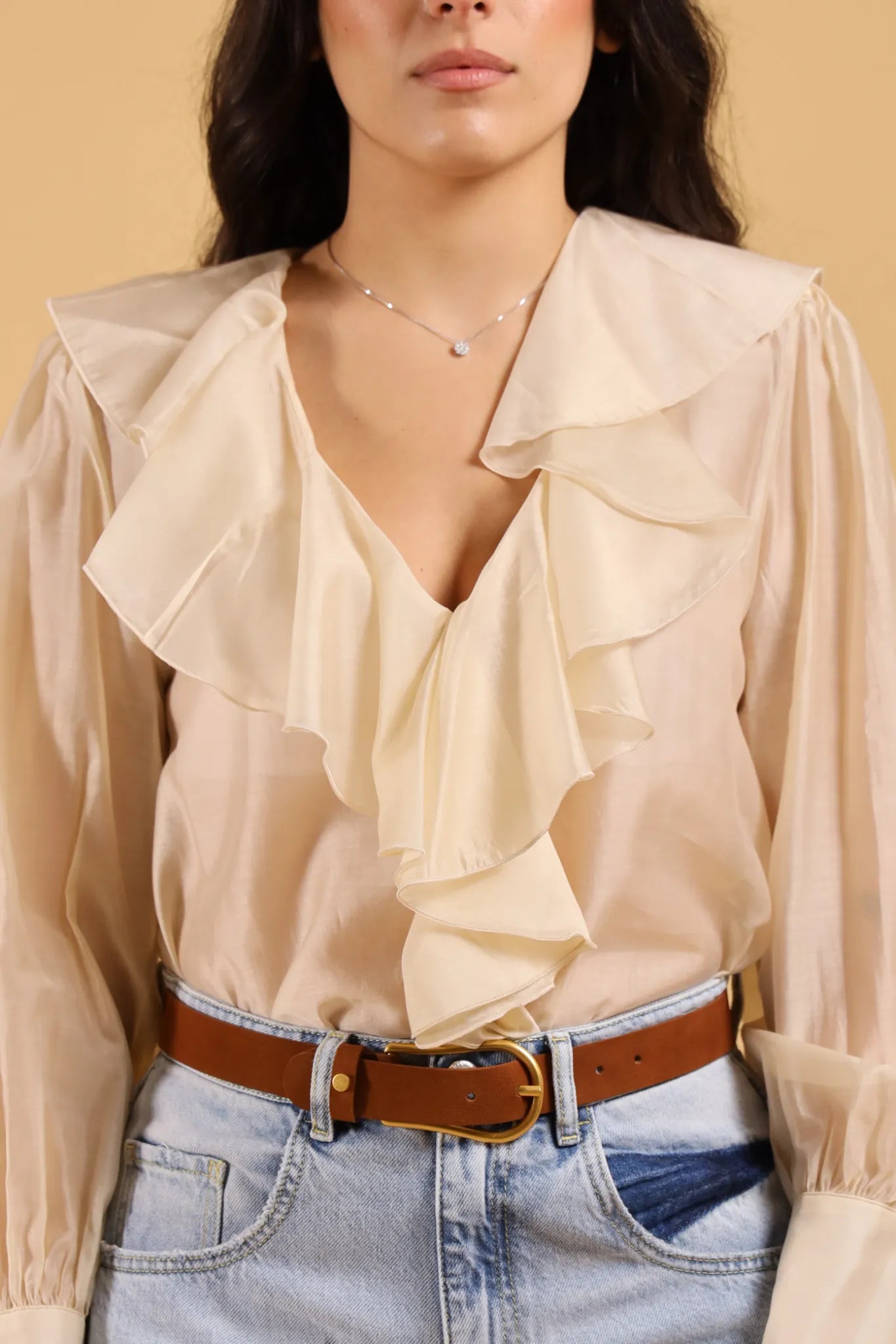DELLE -CHEMISE IN ORGANZA BURRO