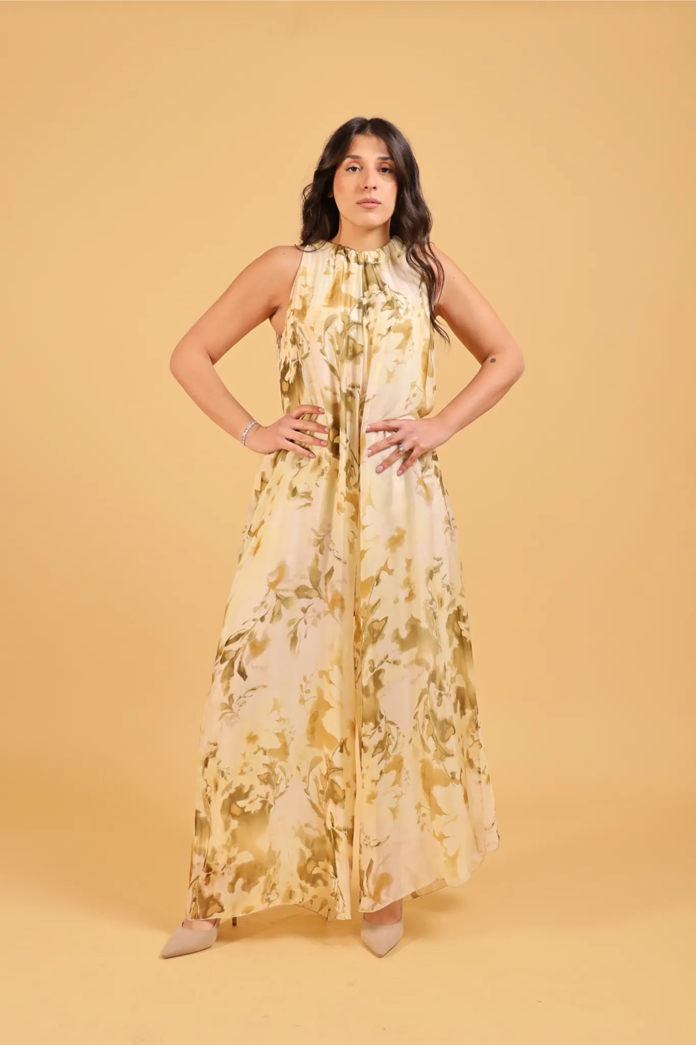 MAISON REBECCA-JUMPSUIT YELLOW FLOWER