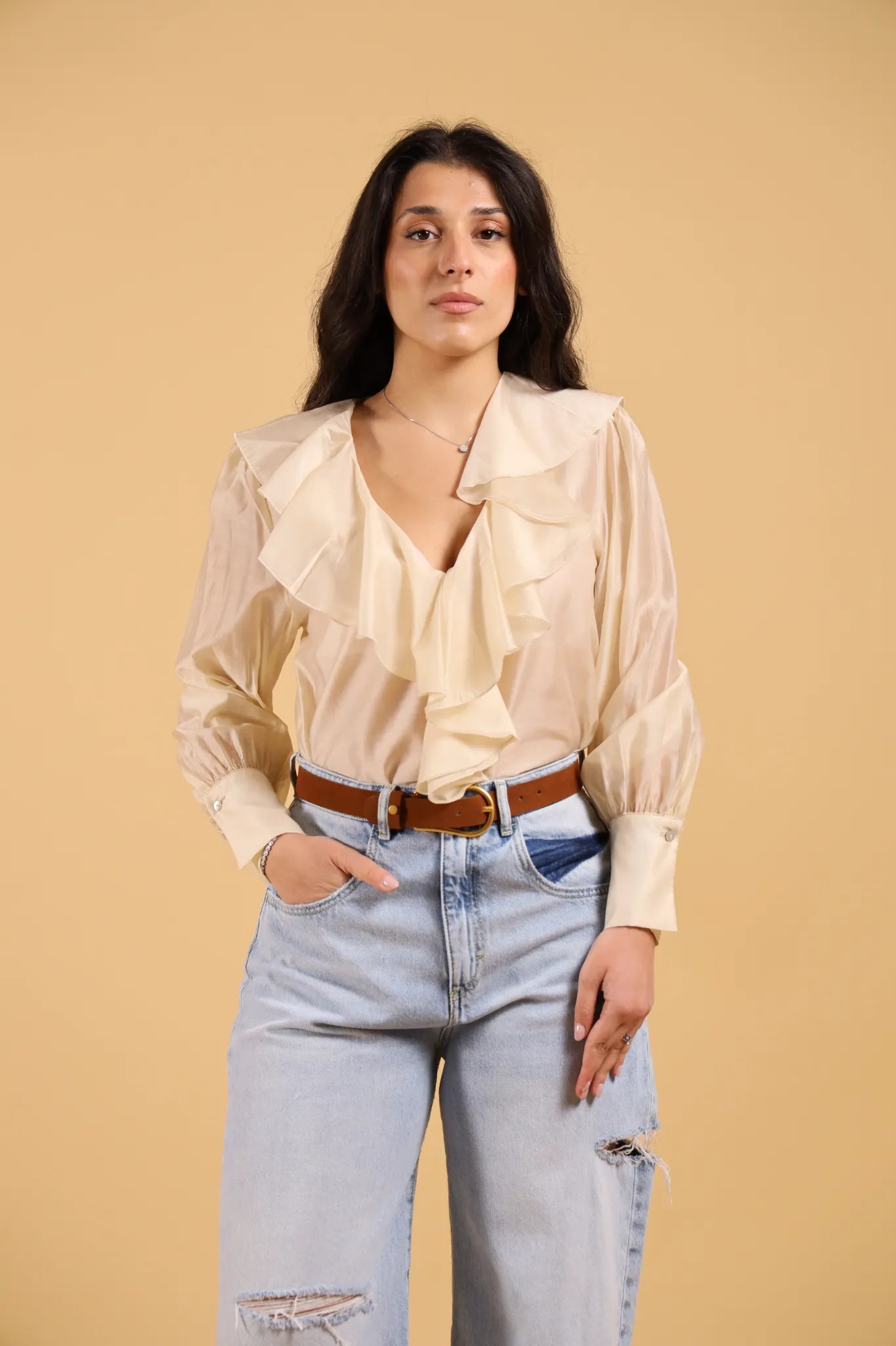 DELLE -CHEMISE IN ORGANZA BURRO