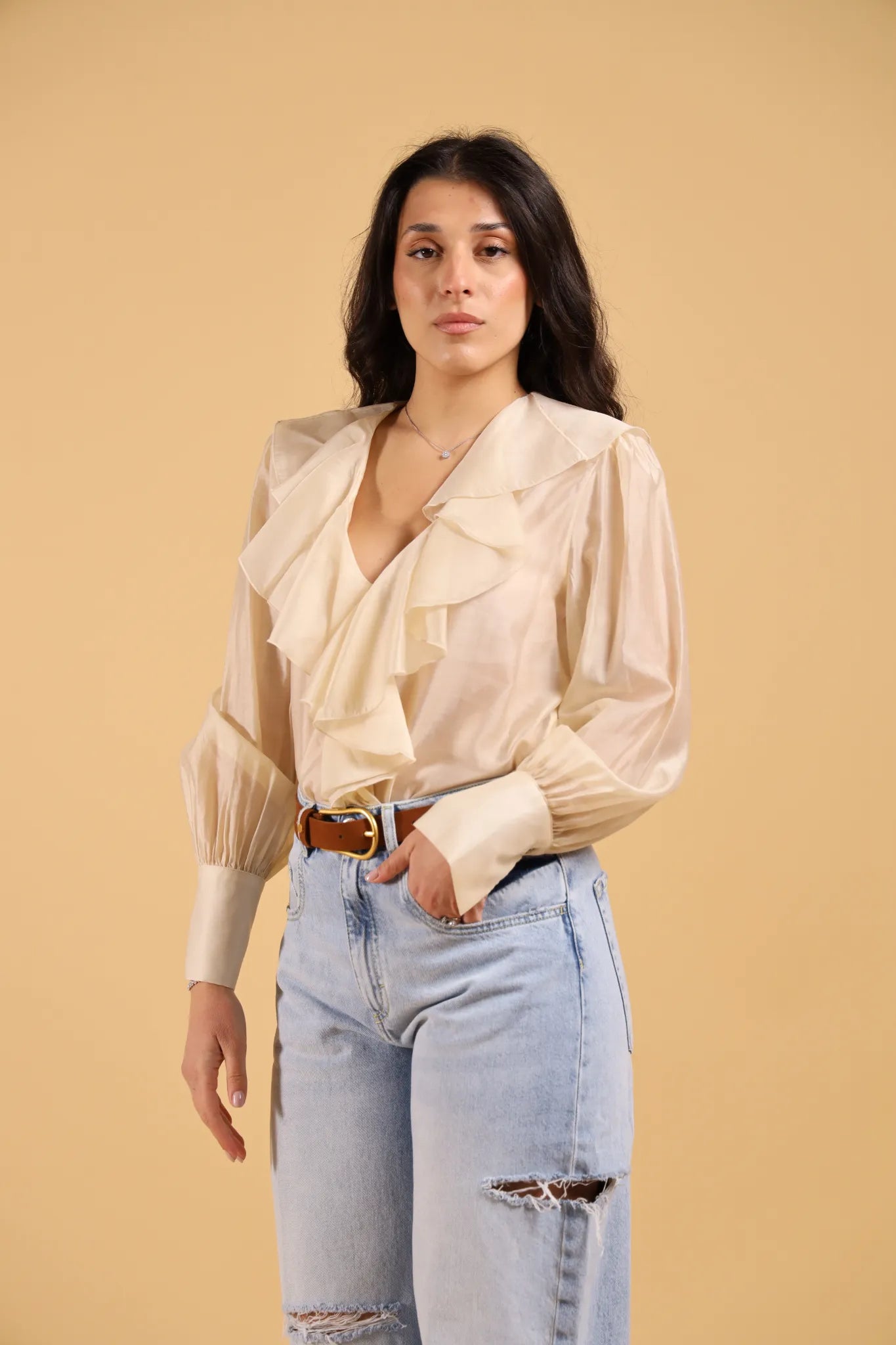 DELLE -CHEMISE IN ORGANZA BURRO