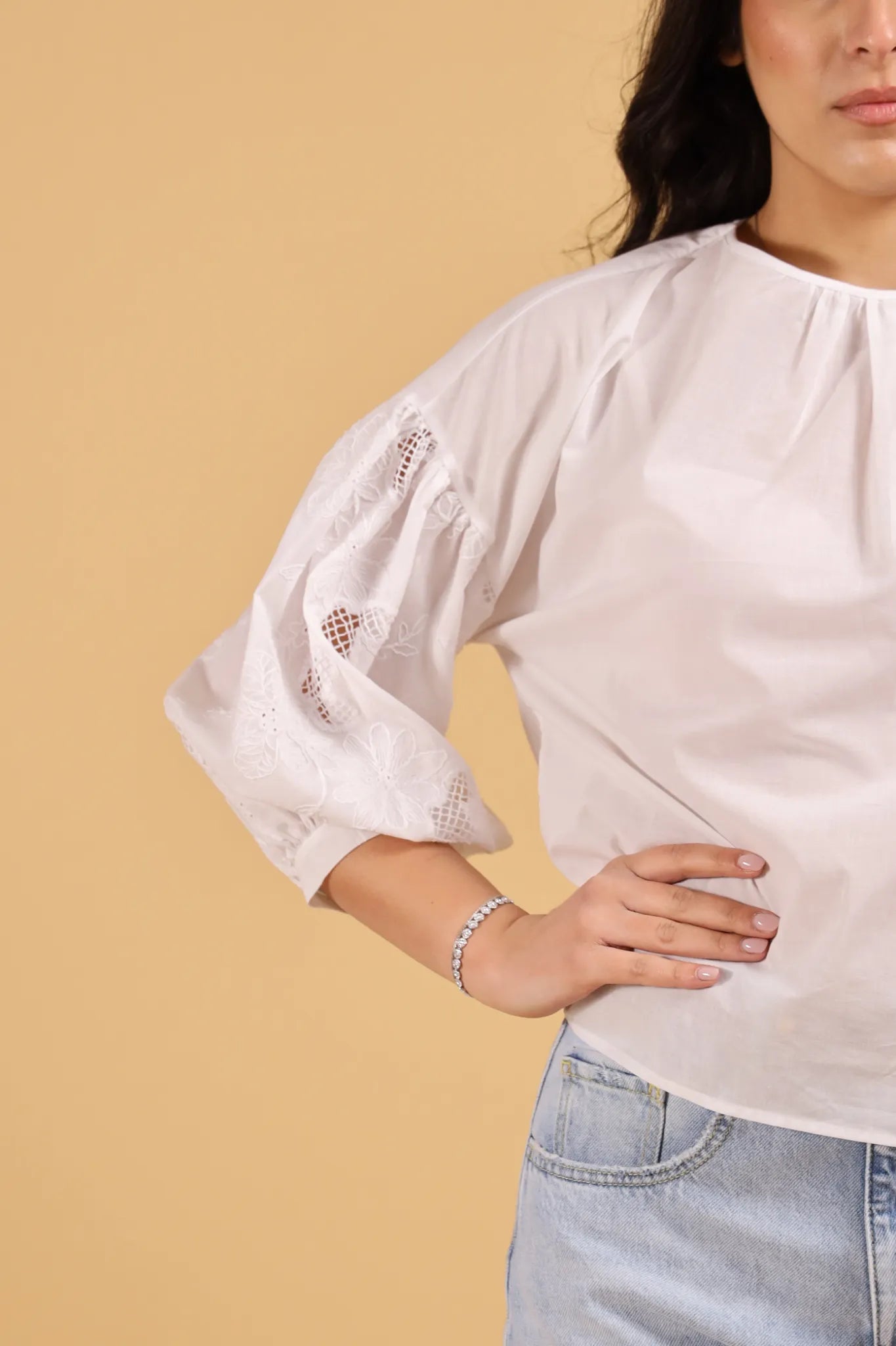 ATOS LOMBRDINI-CHEMISE MANICA SANGALLO WHITE